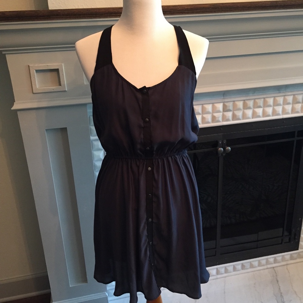 Silence + Noise Gray and Black Tank Dress